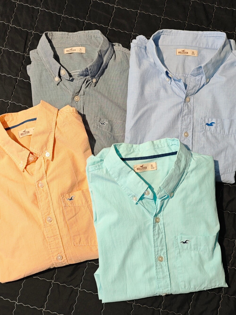 Lot of 4 Hollister Men's Long-Sleeve Slim Fit Button Down Shirts Size XL